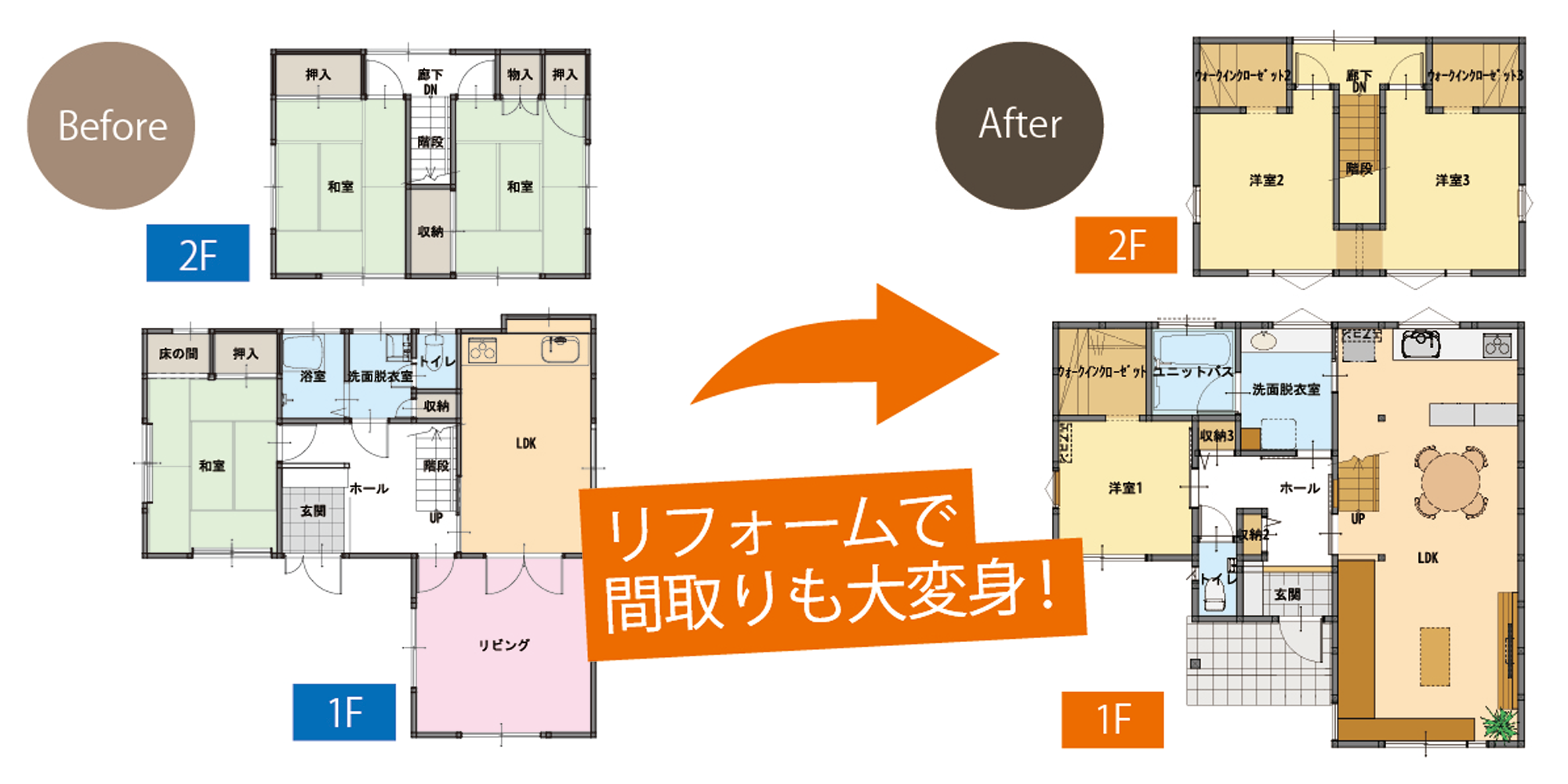 白石邸_間取り変化